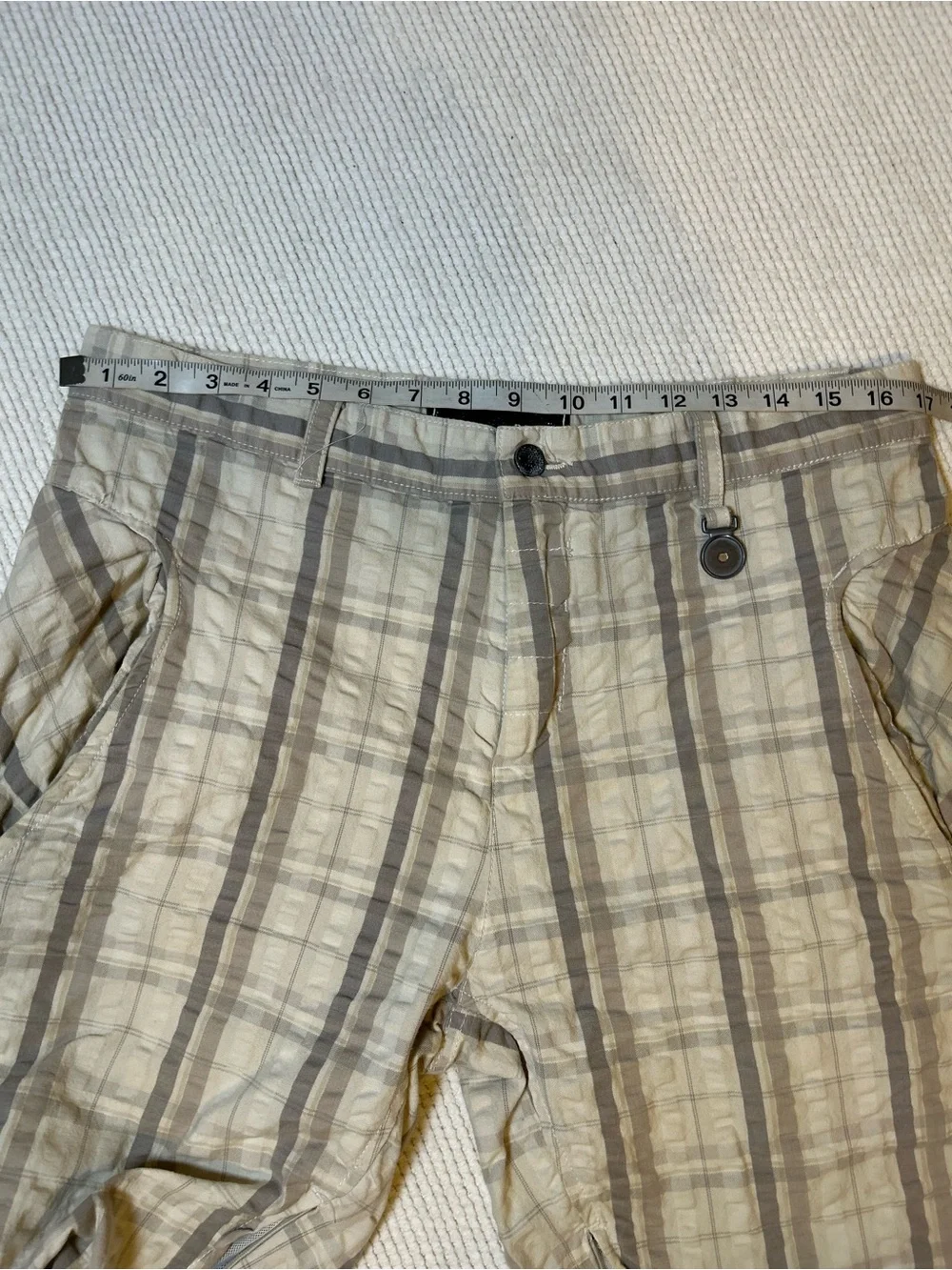 Oakley Beige and Taupe Vertical Stripe Chinos